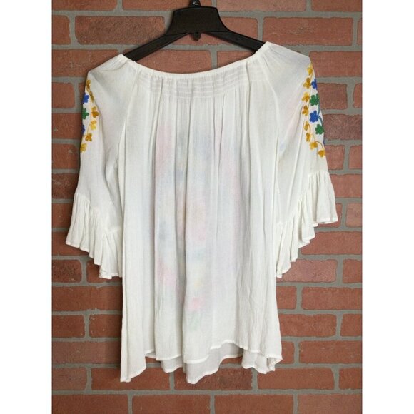 Perfectly Priscilla Women's Embroidered Floral Tunic Top Boho Multicolor Size 2X - Picture 2 of 9